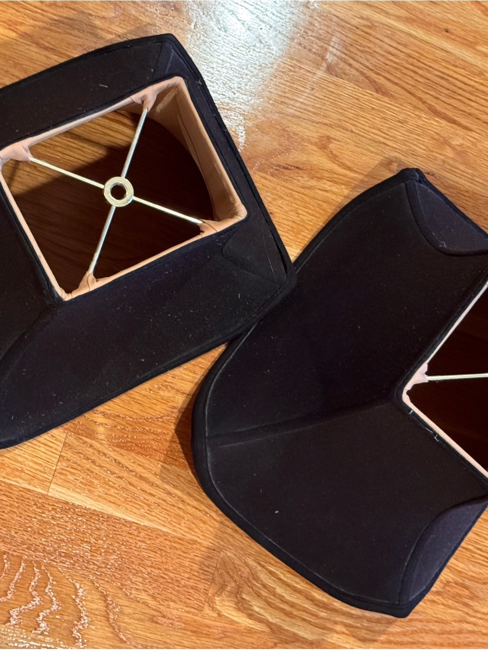 Black silk pagoda shades set of 2